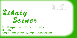 mihaly seiner business card